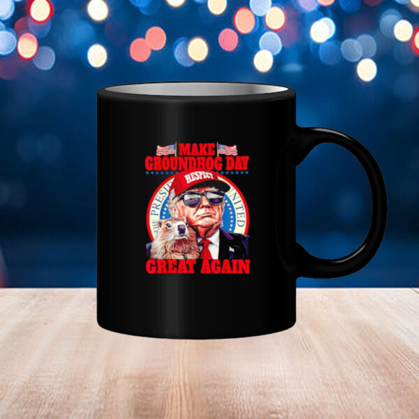 Cool Trump Groundhog Make Groundhog Day Great Again US Flag Mug