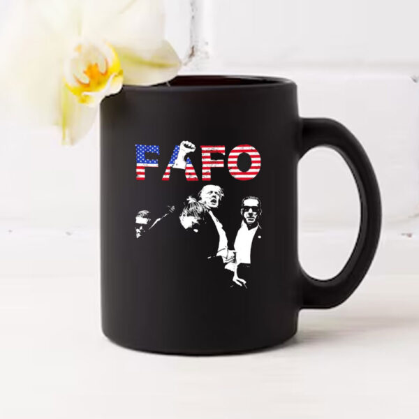 Fafo Trump Fight For America 2025 Photo Retro 45 47 US Flag Mugs