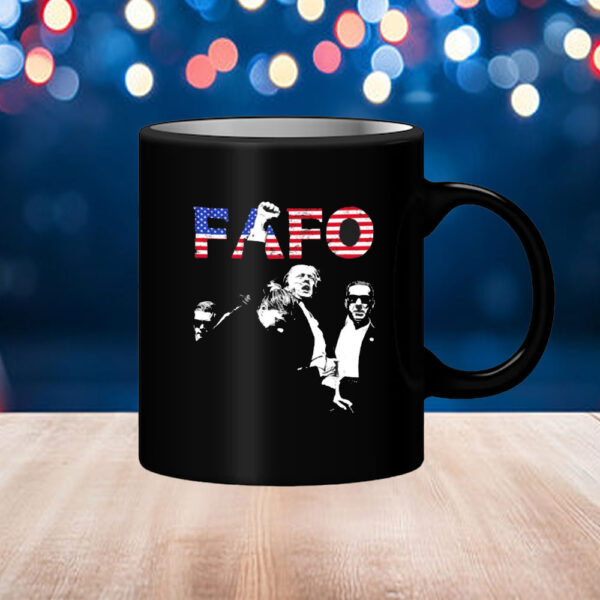 Fafo Trump Fight For America 2025 Photo Retro 45 47 US Flag Mugs