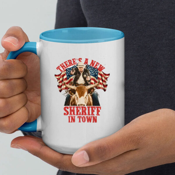 President Donald Trump Western Cowboy Mug, Theres A New Sheriff In Town Mug