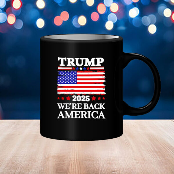 Trump 2025 We’re Back America flag Mug