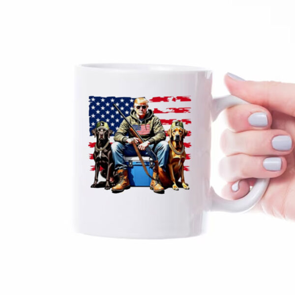 Trump Hunting Bright American Flag Mugs