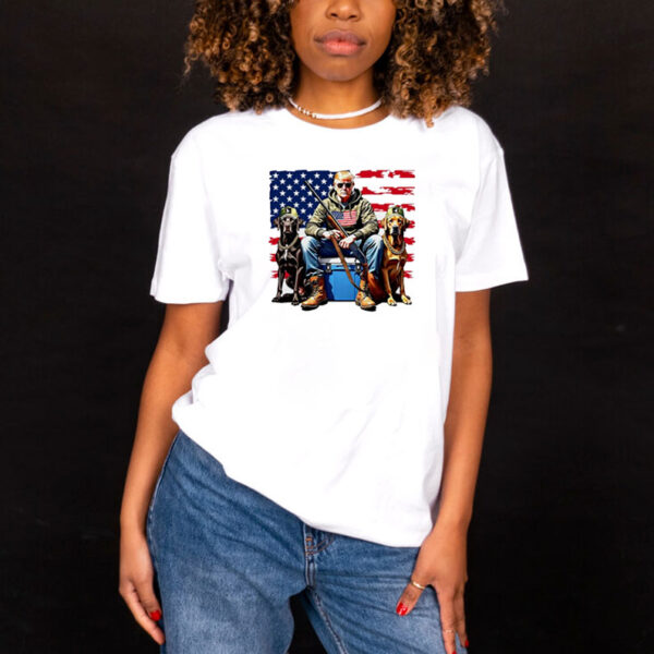 Trump Hunting Bright American Flag T-Shirt