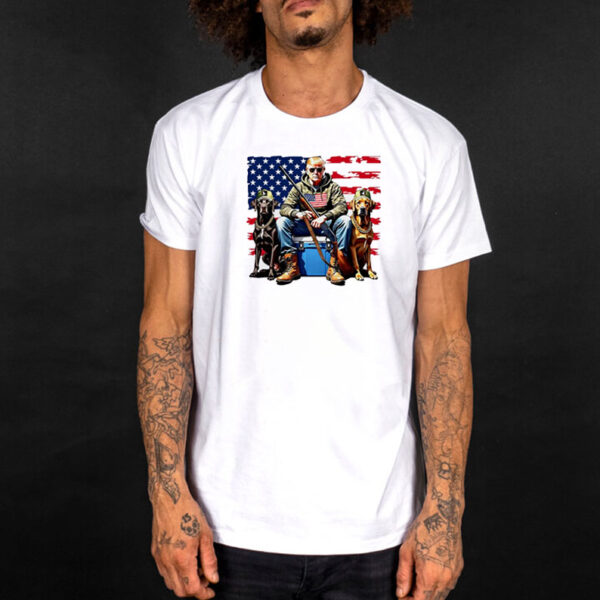 Trump Hunting Bright American Flag T-Shirt