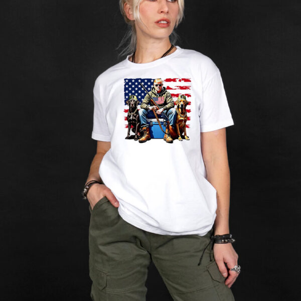 Trump Hunting Bright American Flag T-Shirt